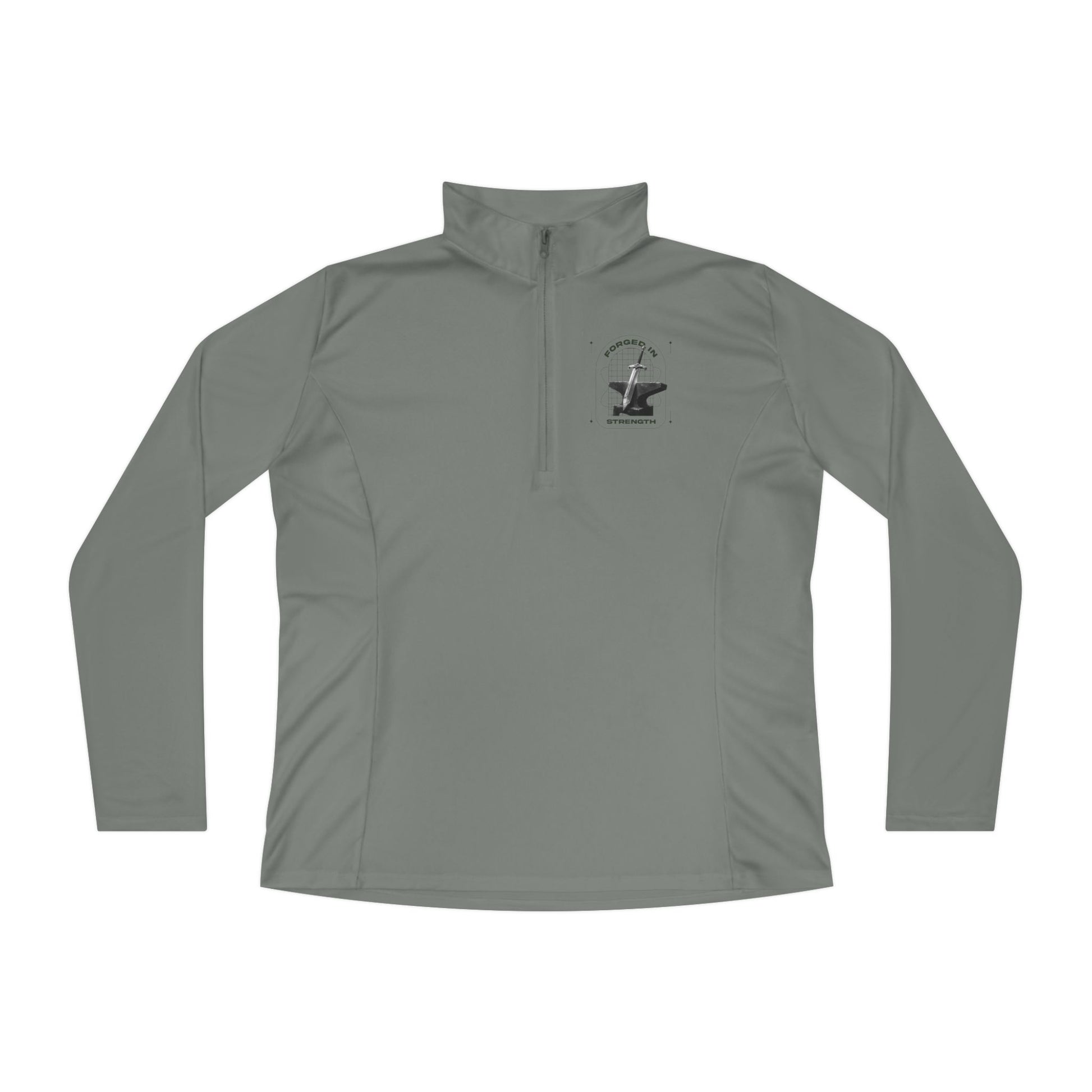 "Forged In Strength" Unisex Ladies Quarter-Zip Pullover - The Shield of Light