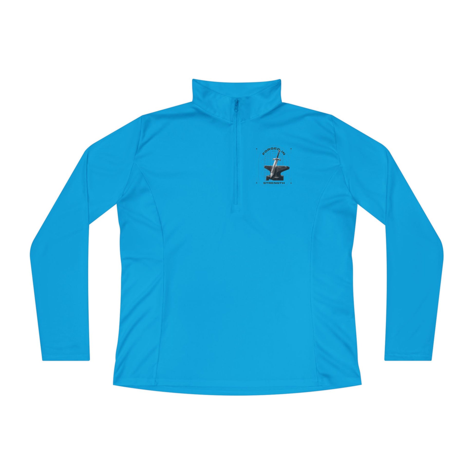 "Forged In Strength" Unisex Ladies Quarter-Zip Pullover - The Shield of Light