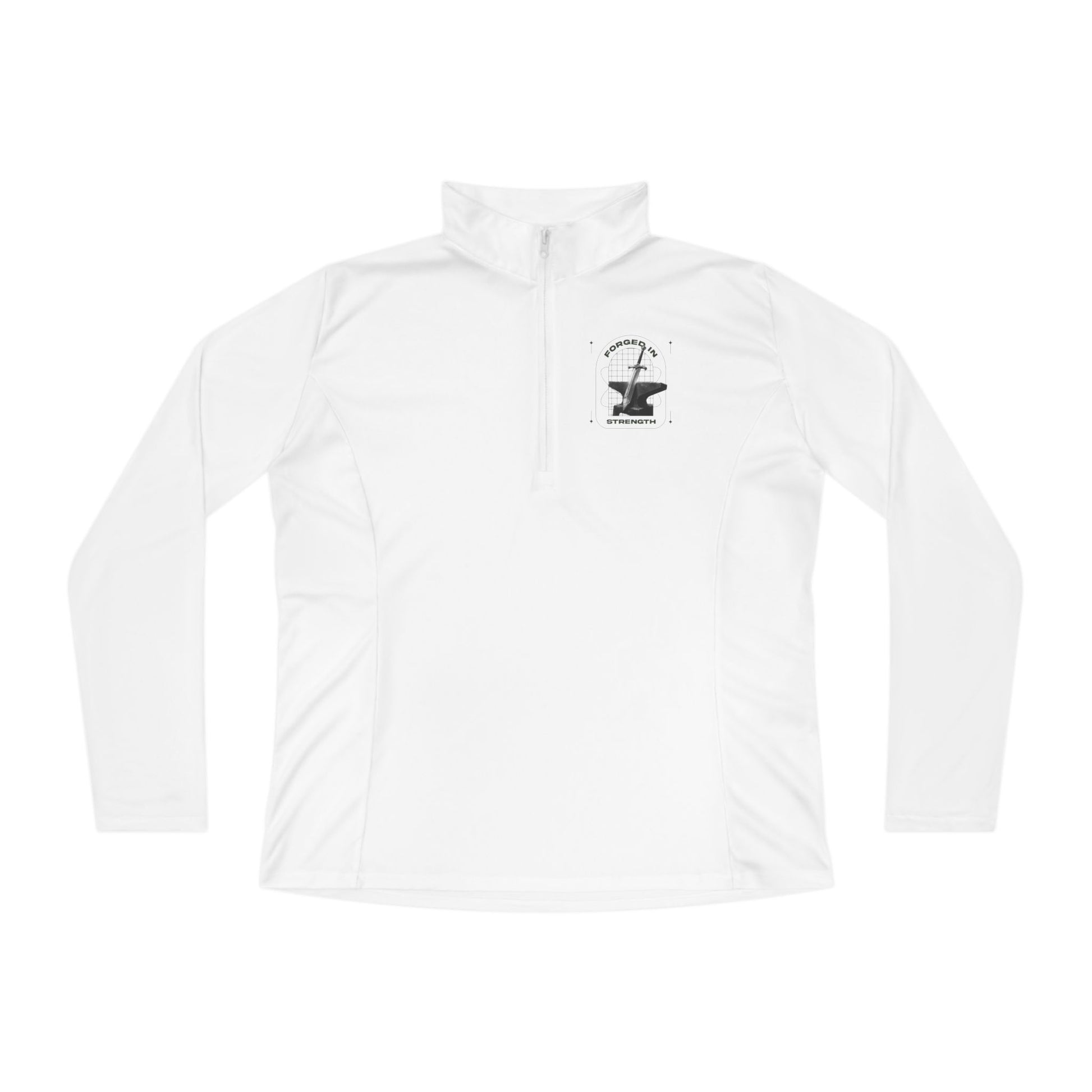 "Forged In Strength" Unisex Ladies Quarter-Zip Pullover - The Shield of Light