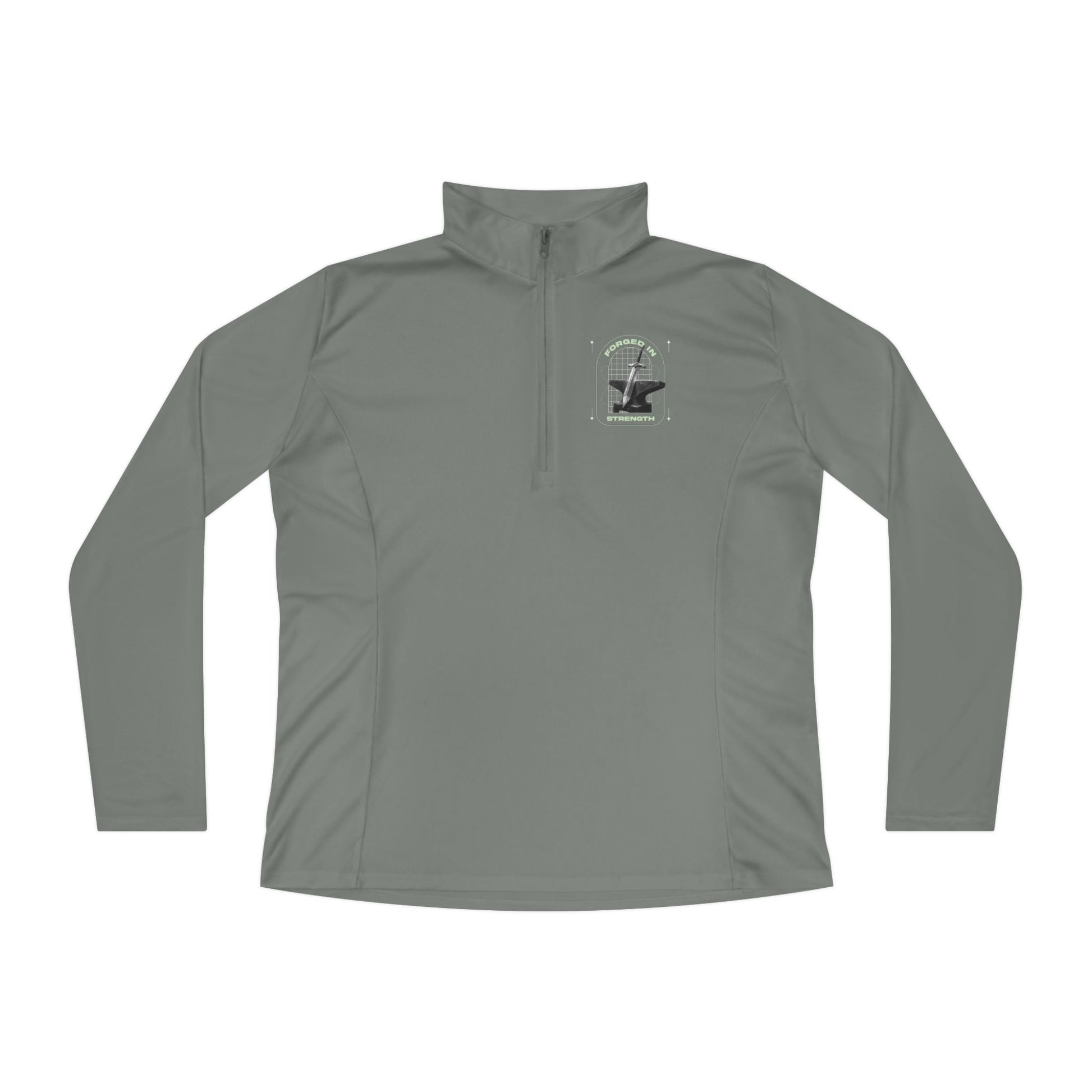 "Forged In Strength" Unisex Ladies Quarter-Zip Pullover - The Shield of Light