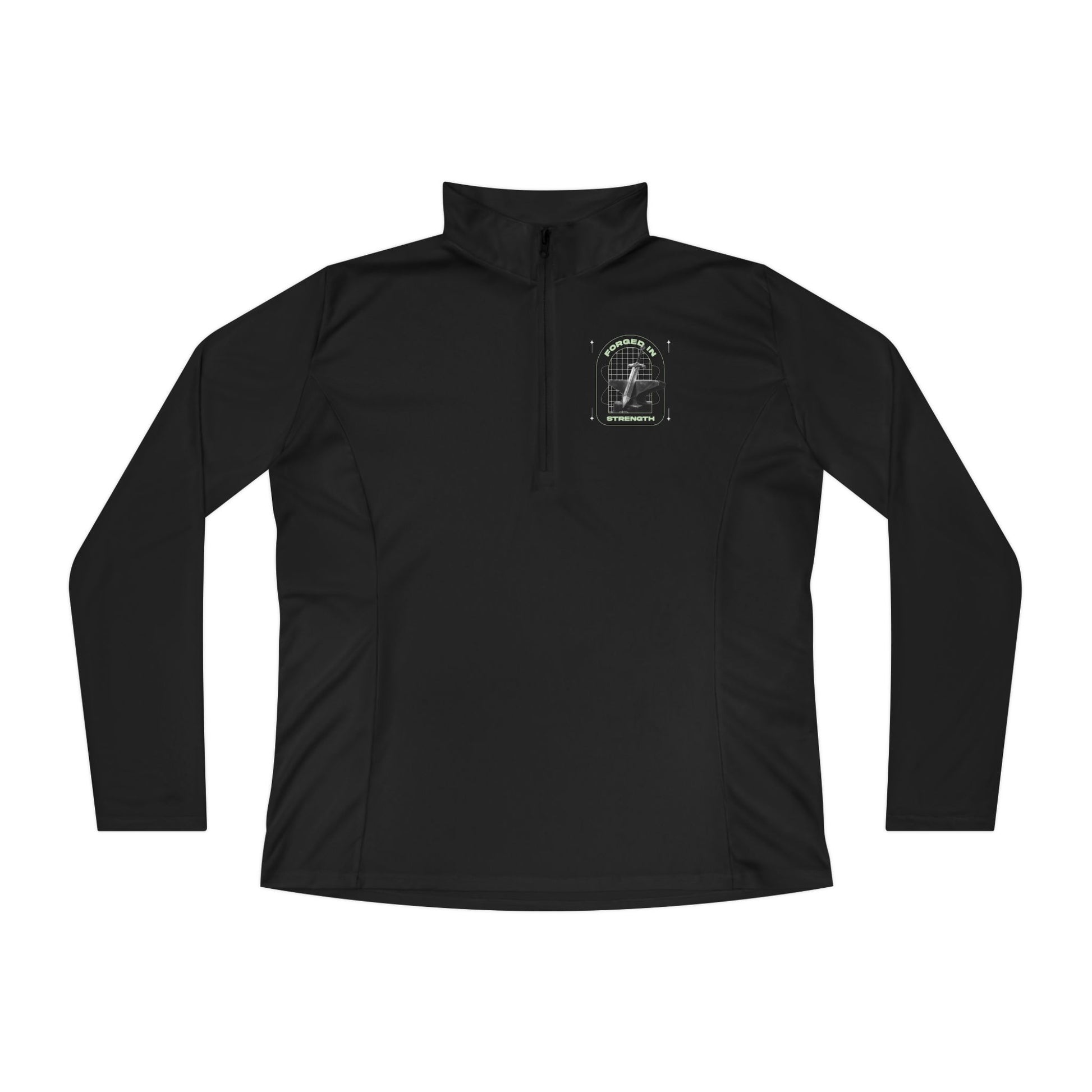 "Forged In Strength" Unisex Ladies Quarter-Zip Pullover - The Shield of Light
