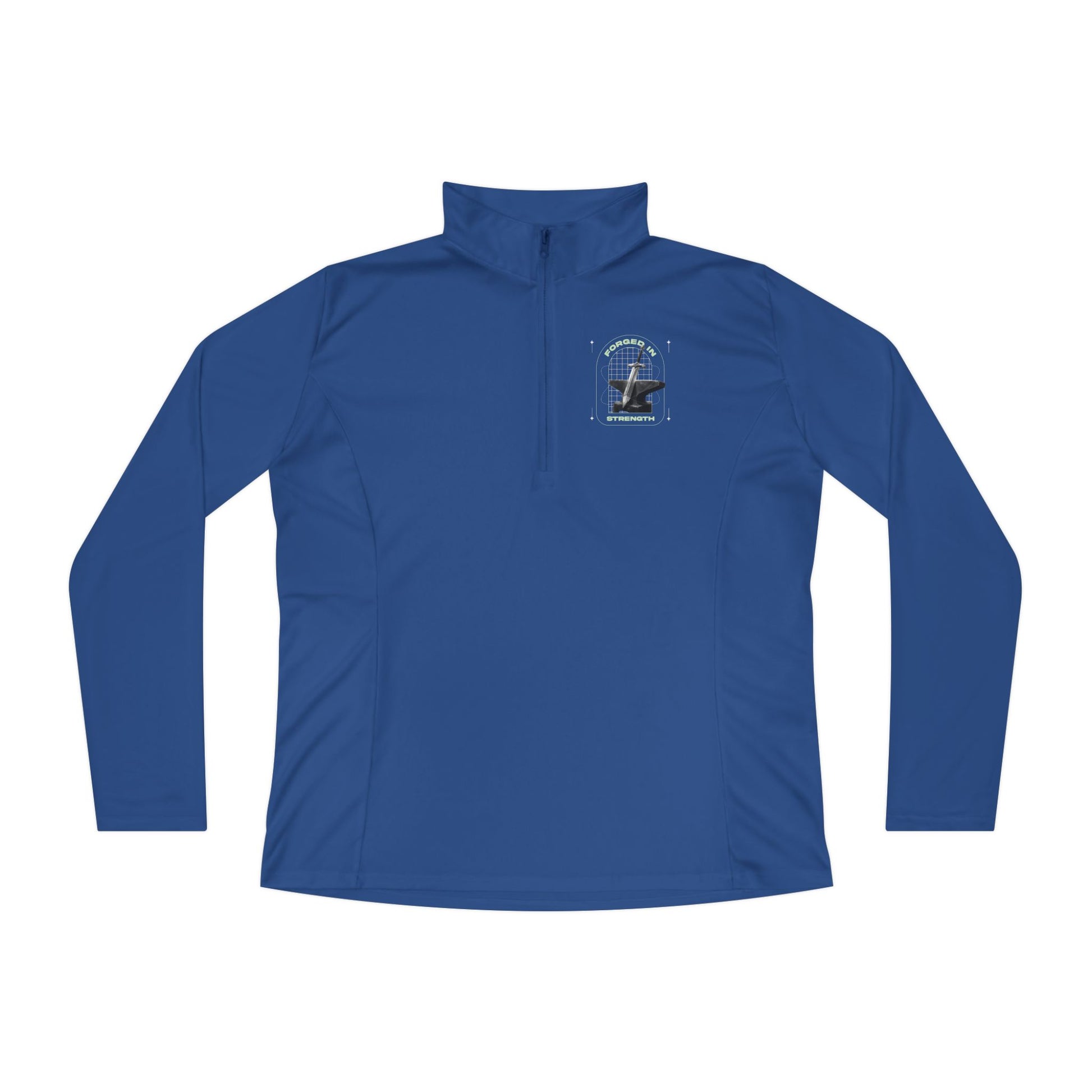 "Forged In Strength" Unisex Ladies Quarter-Zip Pullover - The Shield of Light