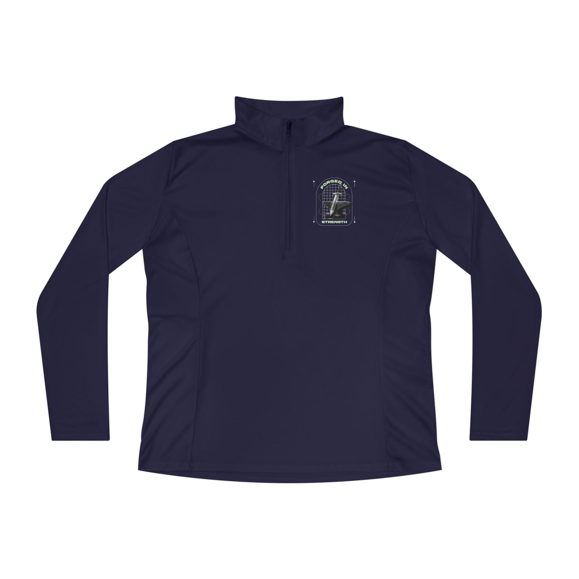 "Forged In Strength" Unisex Ladies Quarter-Zip Pullover - The Shield of Light