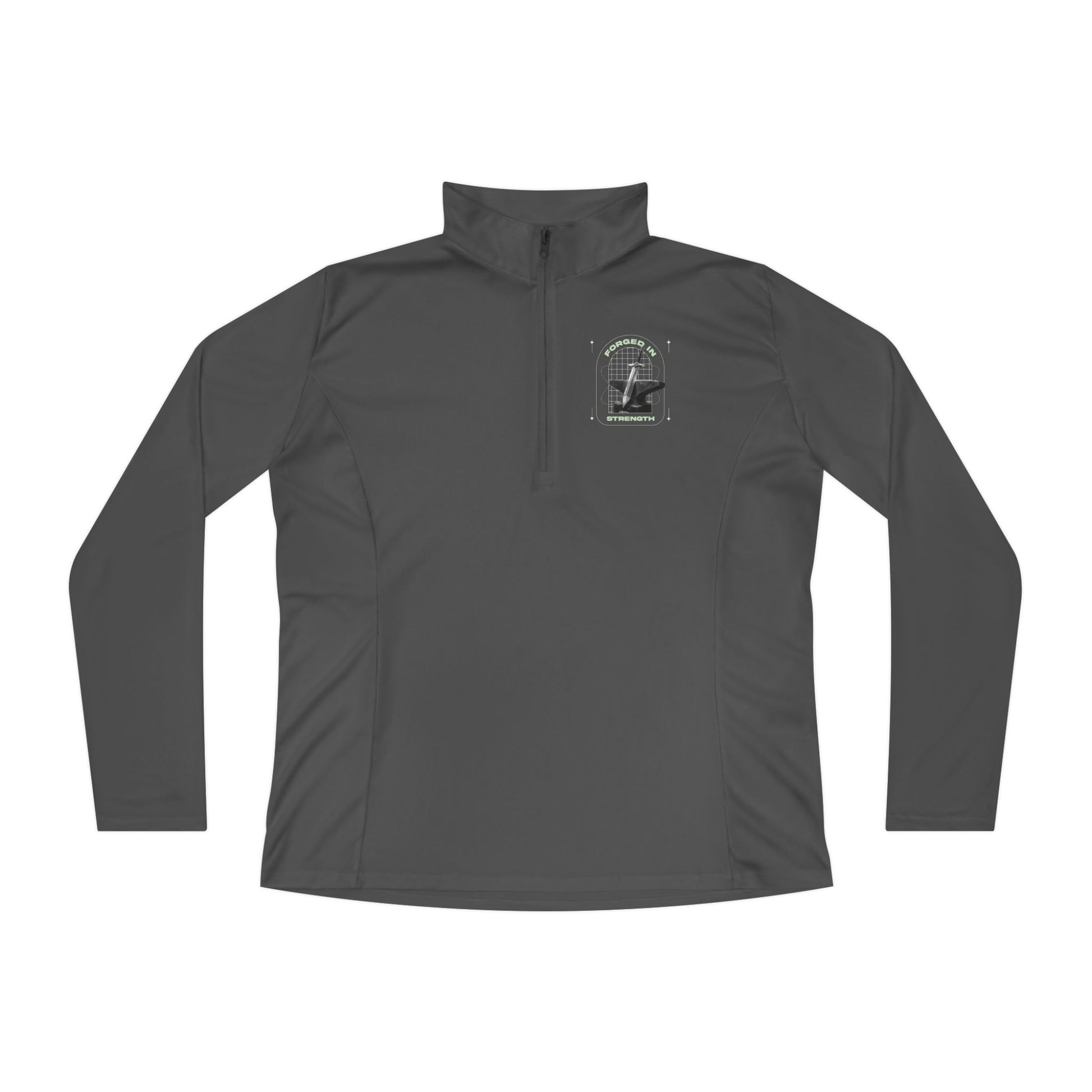 "Forged In Strength" Unisex Ladies Quarter-Zip Pullover - The Shield of Light
