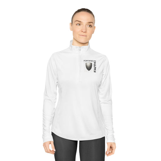 "Fortified In Faith " Unisex Ladies Quarter-Zip Pullover - The Shield of Light