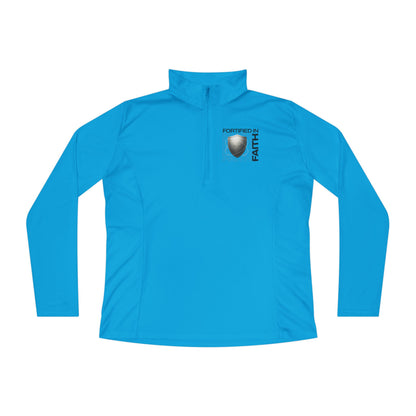 "Fortified In Faith " Unisex Ladies Quarter-Zip Pullover - The Shield of Light