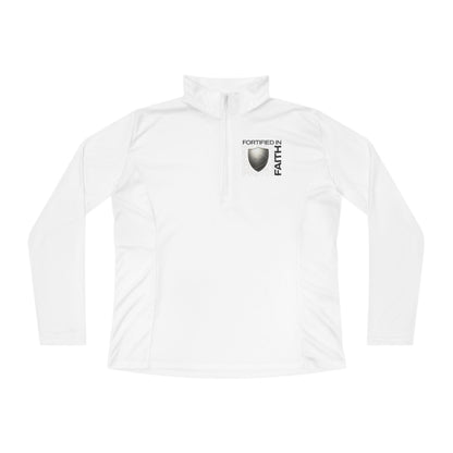 "Fortified In Faith " Unisex Ladies Quarter-Zip Pullover - The Shield of Light