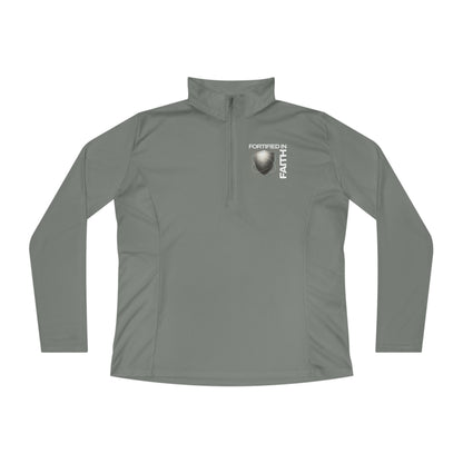 "Fortified In Faith " Unisex Ladies Quarter-Zip Pullover - The Shield of Light