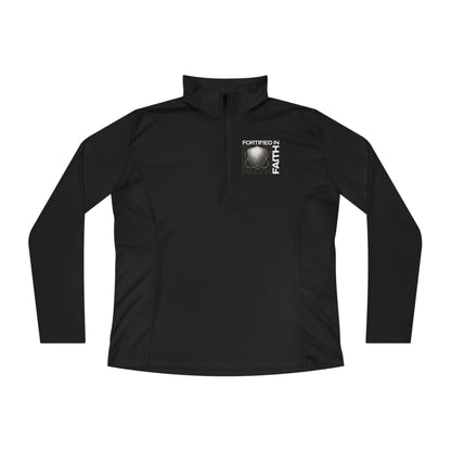 "Fortified In Faith " Unisex Ladies Quarter-Zip Pullover - The Shield of Light