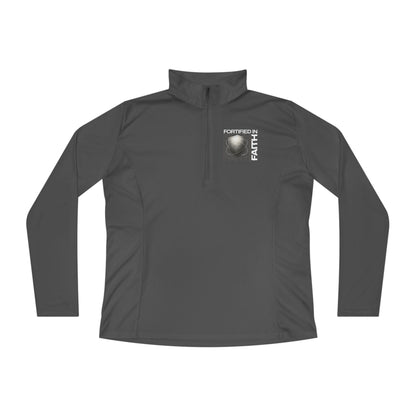 "Fortified In Faith " Unisex Ladies Quarter-Zip Pullover - The Shield of Light