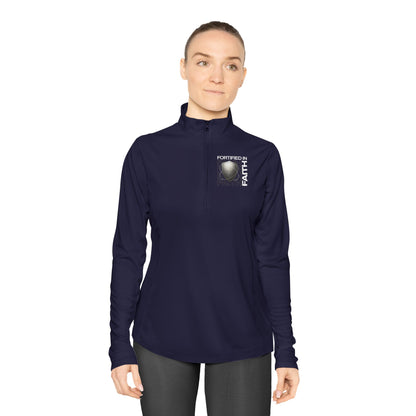"Fortified In Faith " Unisex Ladies Quarter-Zip Pullover - The Shield of Light