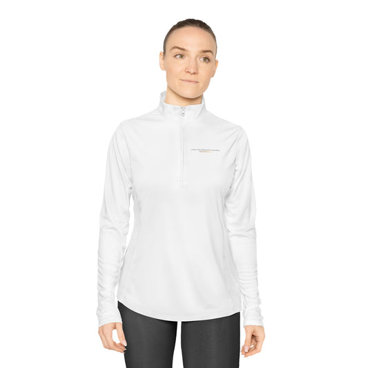 "Live By the Kingdom Not the World Colossians 3:2" Unisex Ladies Quarter-Zip Pullover - The Shield of Light