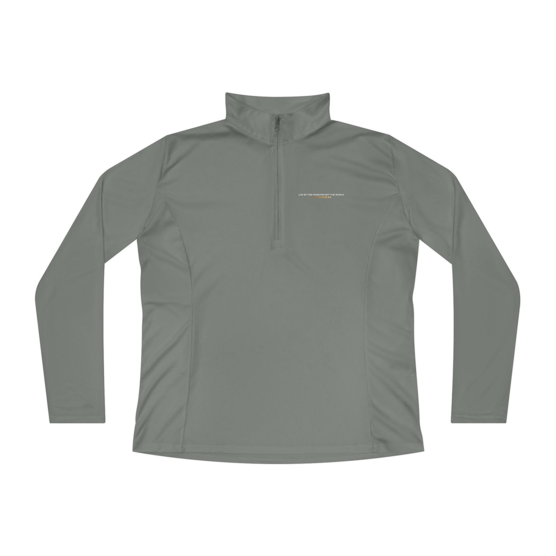 "Live By the Kingdom Not the World Colossians 3:2" Unisex Ladies Quarter-Zip Pullover - The Shield of Light