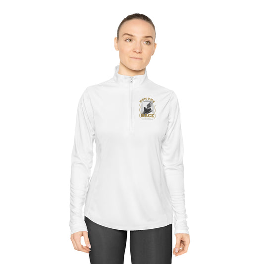 "Run The Race "  Unisex Ladies Quarter-Zip Pullover - The Shield of Light