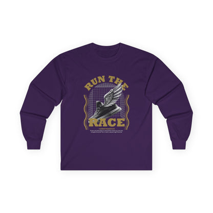 "Run The Race "  Unisex Long Sleeve Tee - The Shield of Light