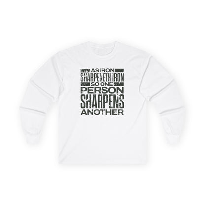 "As Iron Sharpeneth Iron So One Person Sharpens Another" Unisex Long Sleeve Tee - The Shield of Light