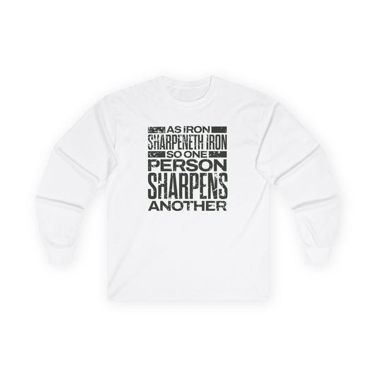 "As Iron Sharpeneth Iron So One Person Sharpens Another" Unisex Long Sleeve Tee - The Shield of Light
