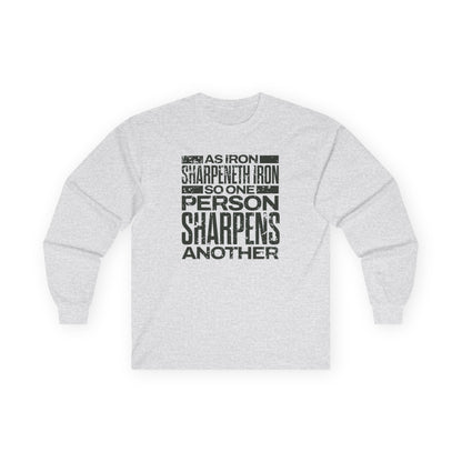 "As Iron Sharpeneth Iron So One Person Sharpens Another" Unisex Long Sleeve Tee - The Shield of Light