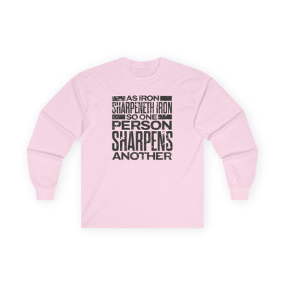 "As Iron Sharpeneth Iron So One Person Sharpens Another" Unisex Long Sleeve Tee - The Shield of Light