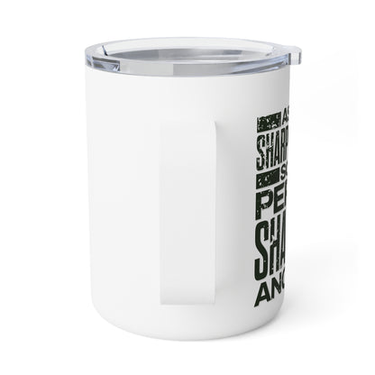 "As Iron Sharpeneth Iron So One Person Sharpens Another" Unisex Insulated Coffee Mug, 10oz - The Shield of Light