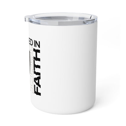 "Fortified In Faith " Unisex Insulated Coffee Mug, 10oz - The Shield of Light