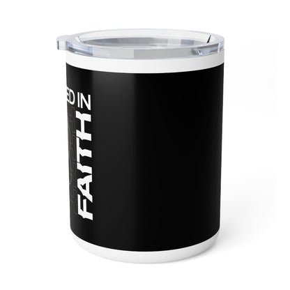 "Fortified In Faith " Unisex Insulated Coffee Mug, 10oz - The Shield of Light