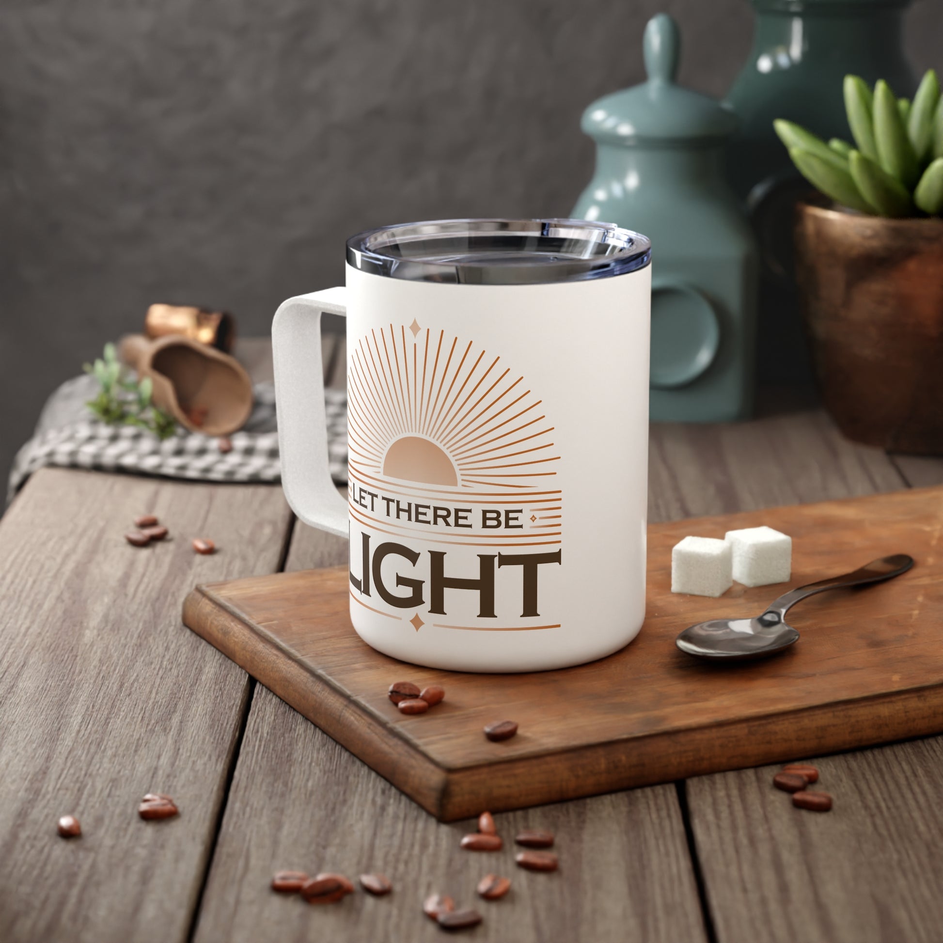 "Let There Be Light" Unisex Insulated Coffee Mug, 10oz - The Shield of Light