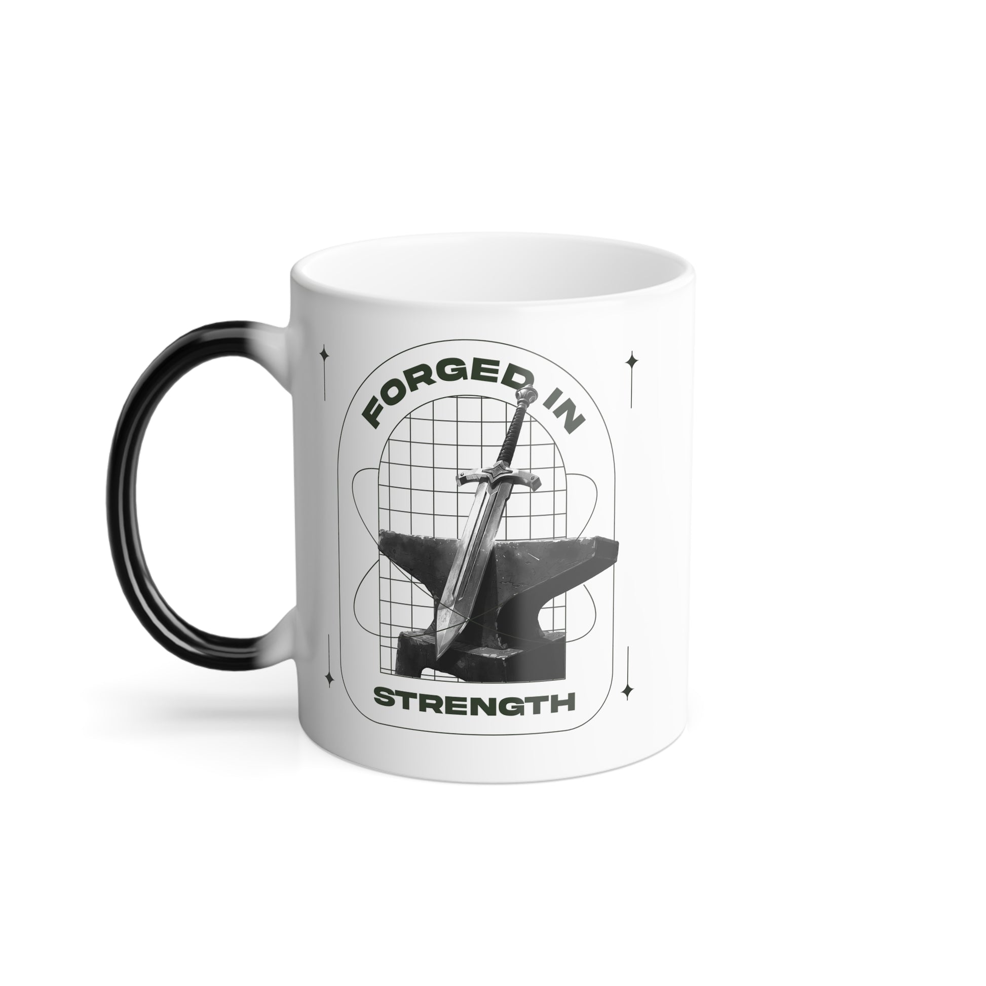 "Forged In Strength" Unisex  11oz Coffee Color Morphing Mug - The Shield of Light