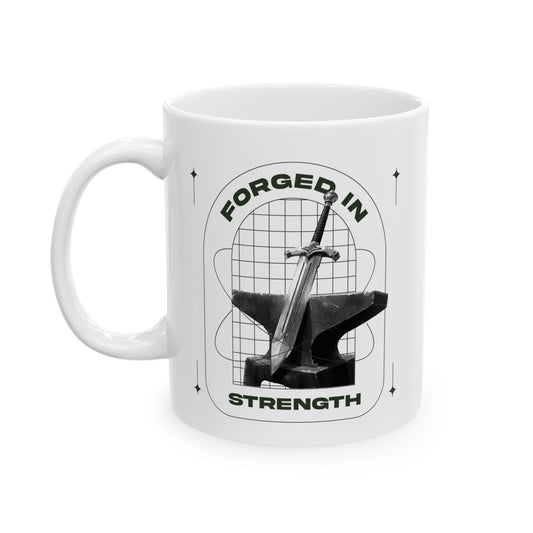 "Forged In Strength" Unisex Ceramic Mug  11oz/15oz, - The Shield of Light