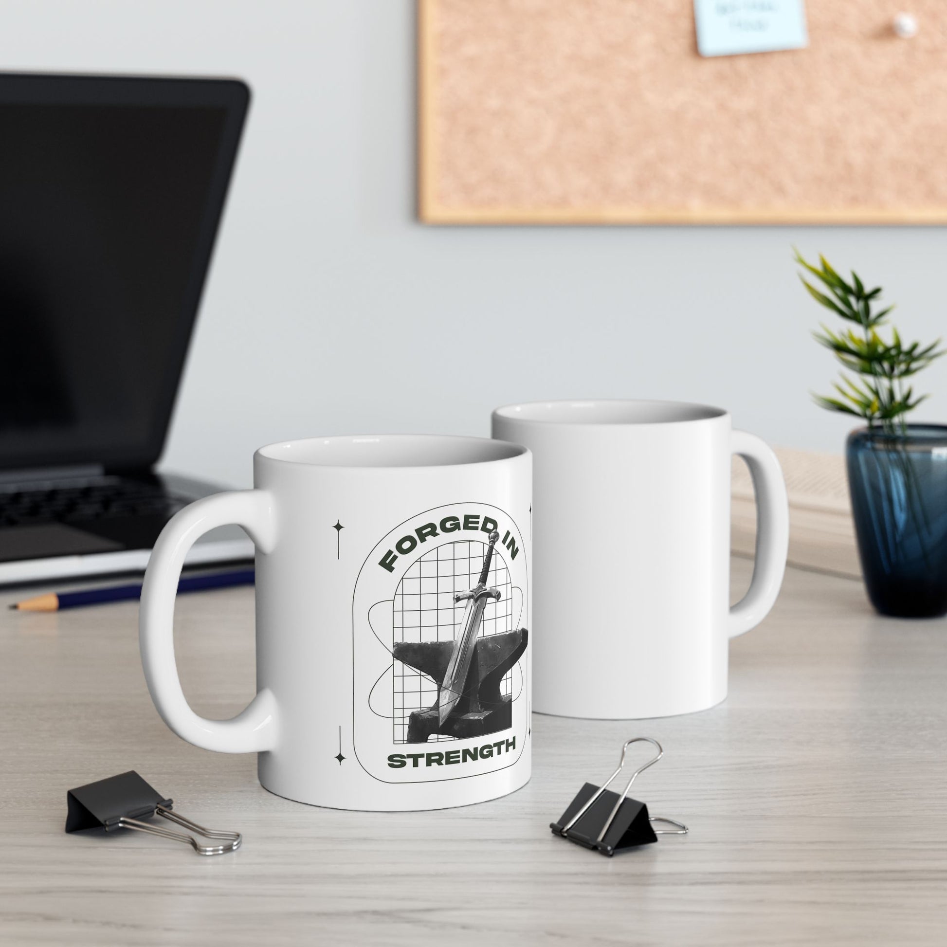 "Forged In Strength" Unisex Ceramic Mug  11oz/15oz, - The Shield of Light