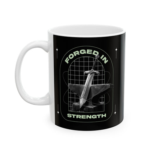 "Forged In Strength" Unisex Ceramic Mug  11oz/15oz, - The Shield of Light