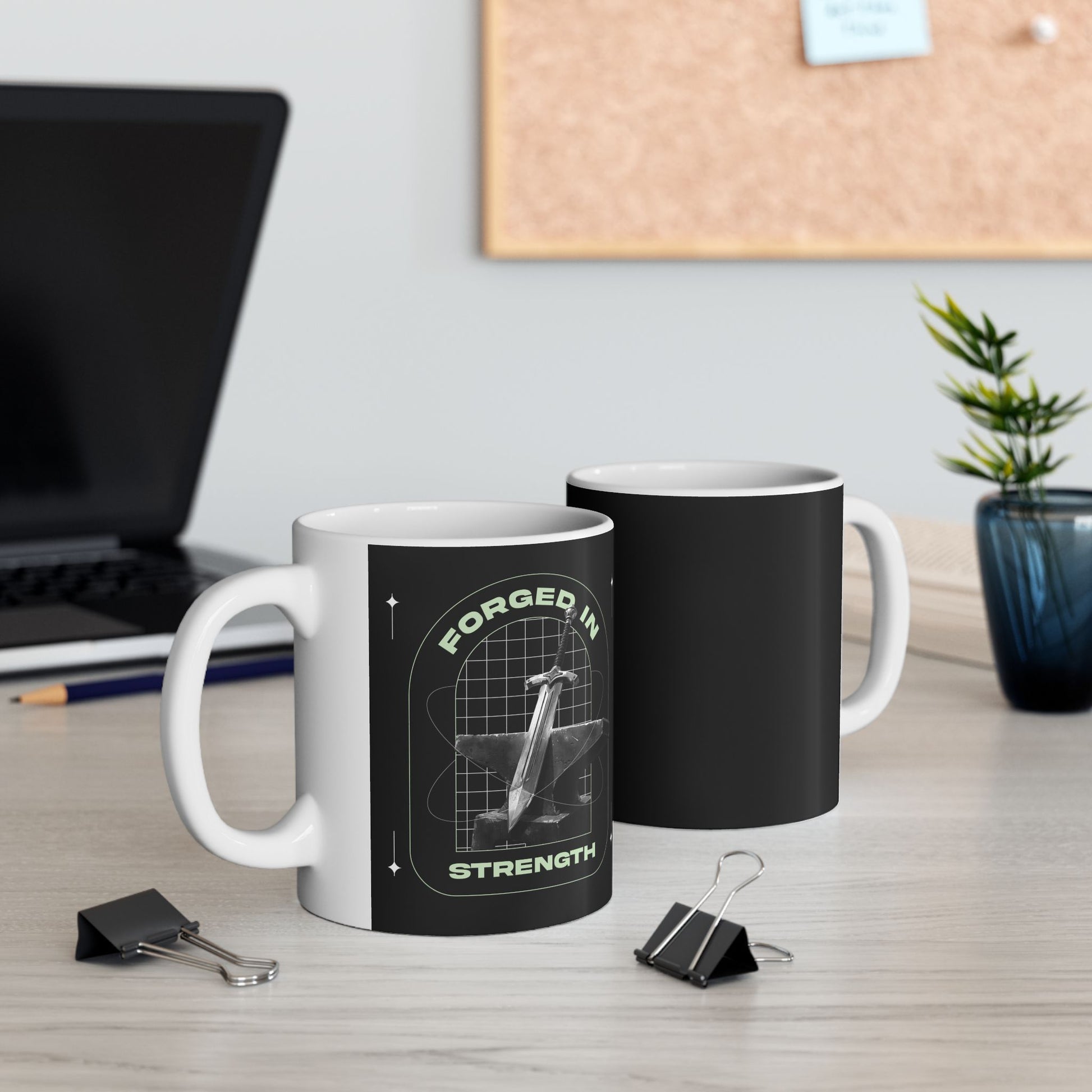 "Forged In Strength" Unisex Ceramic Mug  11oz/15oz, - The Shield of Light