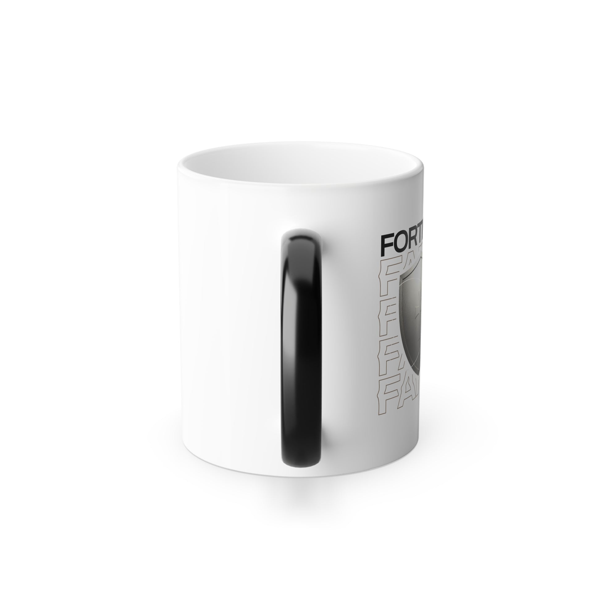 "Fortified In Faith " Unisex  11oz Coffee Color Morphing Mug - The Shield of Light