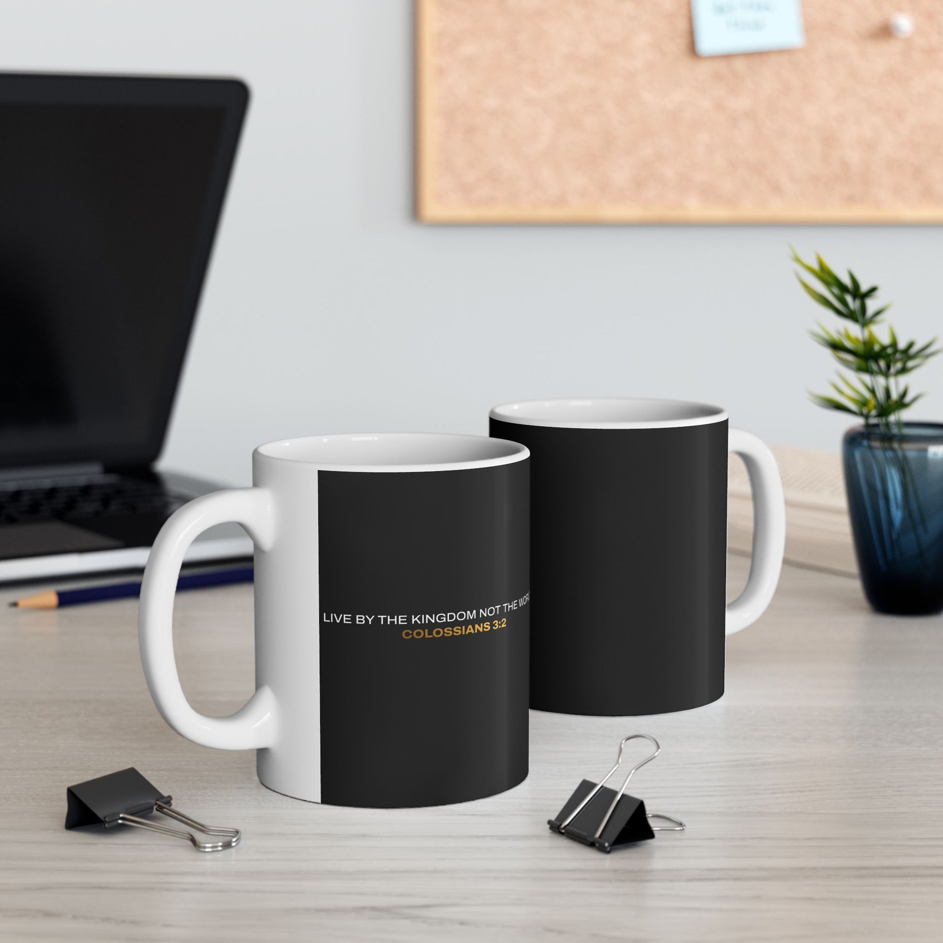 "Live By the Kingdom Not the World Colossians 3:2" Unisex Ceramic Mug  11oz/15oz, - The Shield of Light