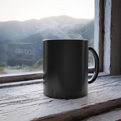 "The Lord Is My Strength and My Shield Psalm 28:7" Unisex  11oz Coffee Color Morphing Mug - The Shield of Light