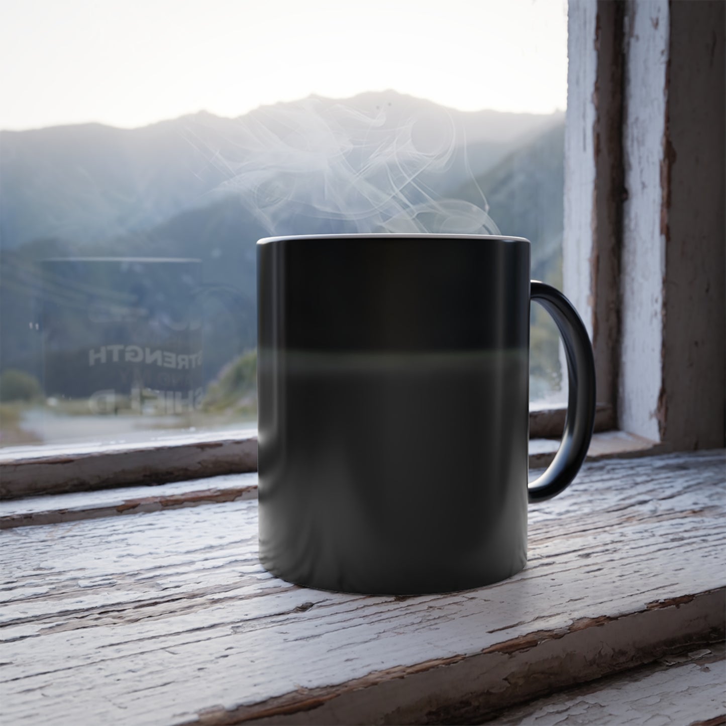 "The Lord Is My Strength and My Shield Psalm 28:7" Unisex  11oz Coffee Color Morphing Mug - The Shield of Light