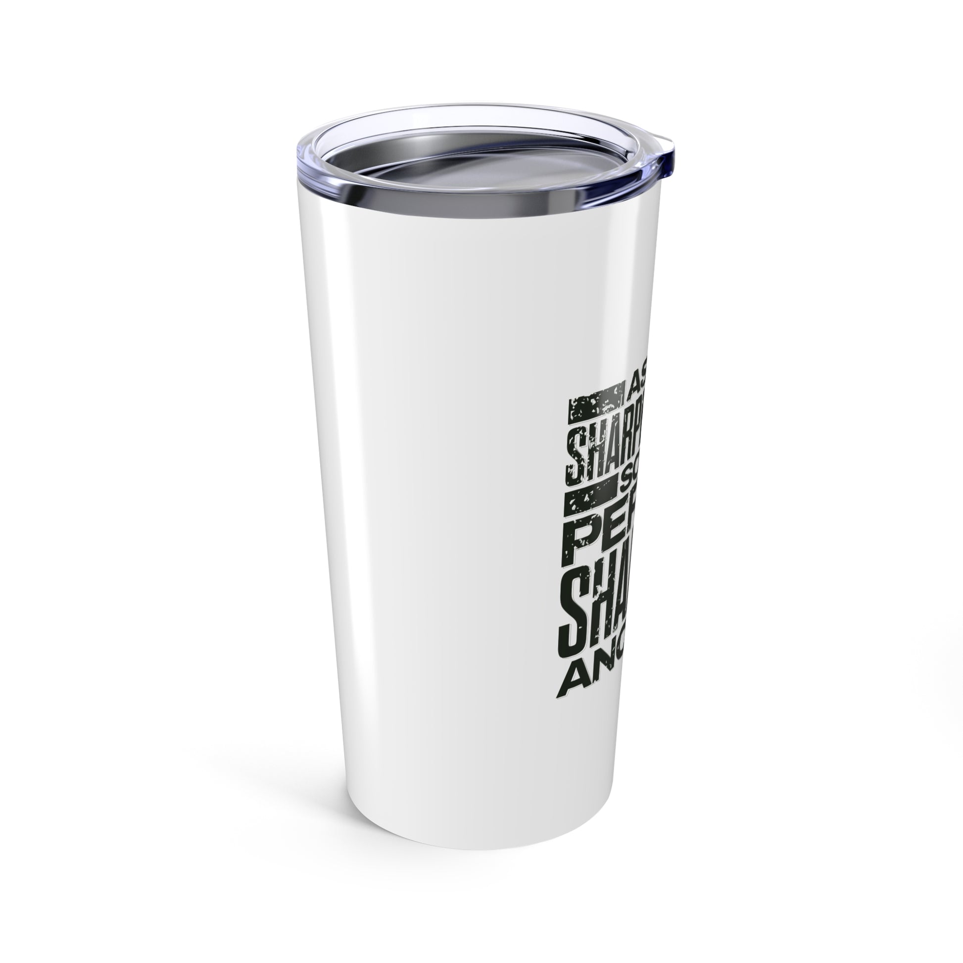"As Iron Sharpeneth Iron So One Person Sharpens Another" Unisex Inspirational 20oz Tumbler Travel Cup - The Shield of Light