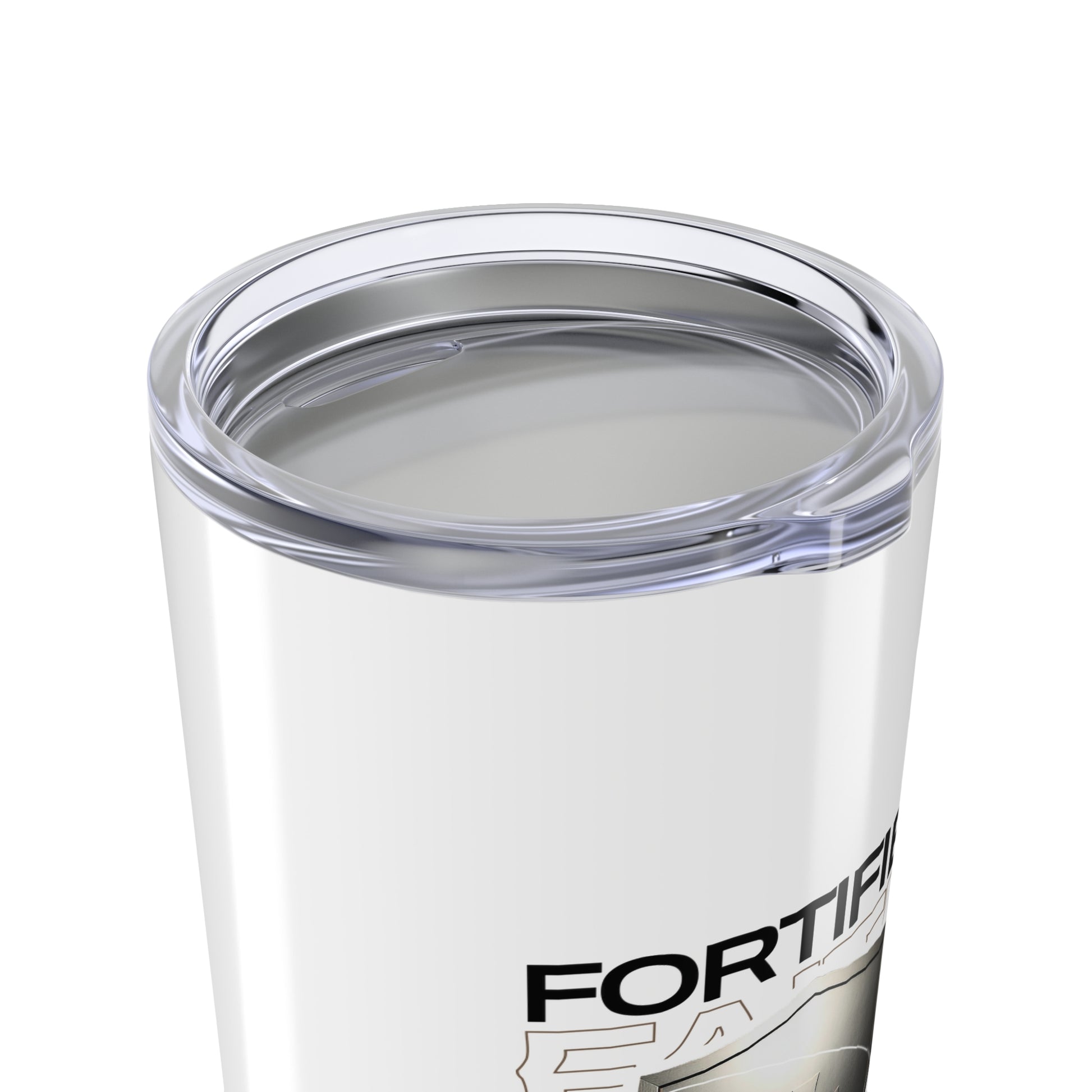 "Fortified In Faith " Unisex Inspirational 20oz Tumbler Travel Cup - The Shield of Light
