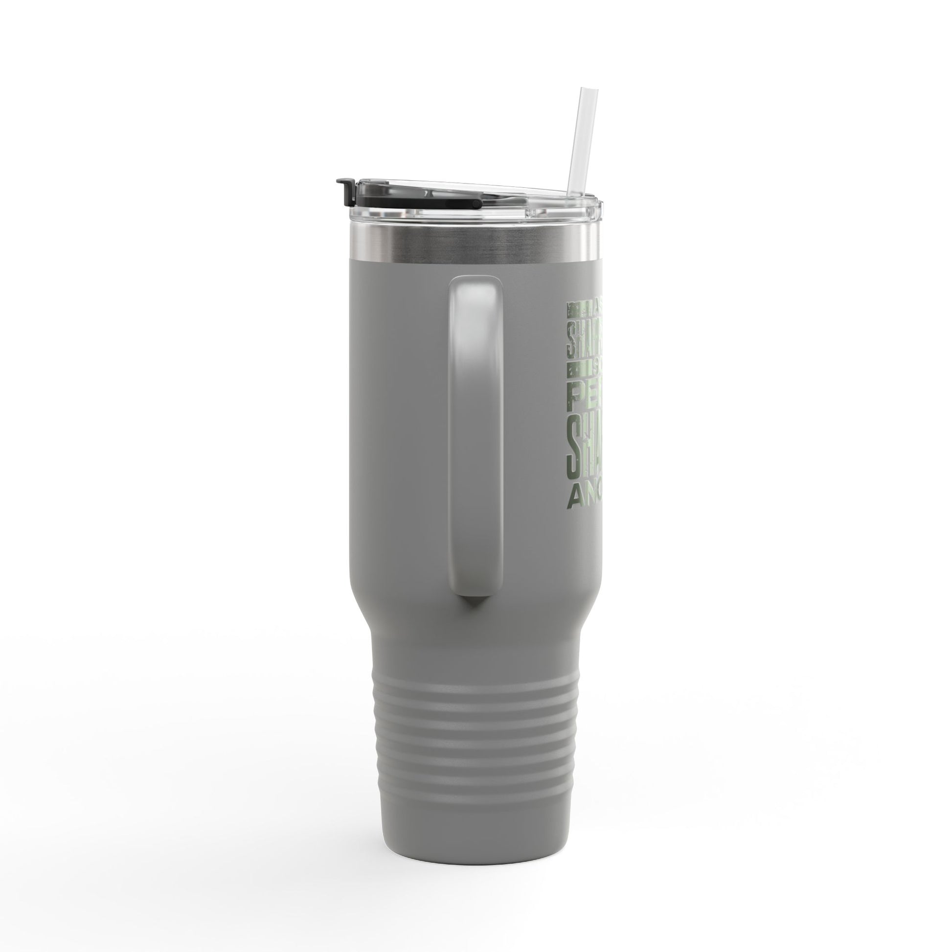 "As Iron Sharpeneth Iron So One Person Sharpens Another" Unisex Insulated Travel Mug, 40oz - The Shield of Light