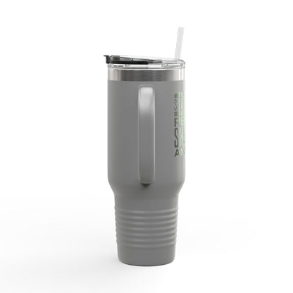 "As Iron Sharpeneth Iron So One Person Sharpens Another" Unisex Insulated Travel Mug, 40oz - The Shield of Light