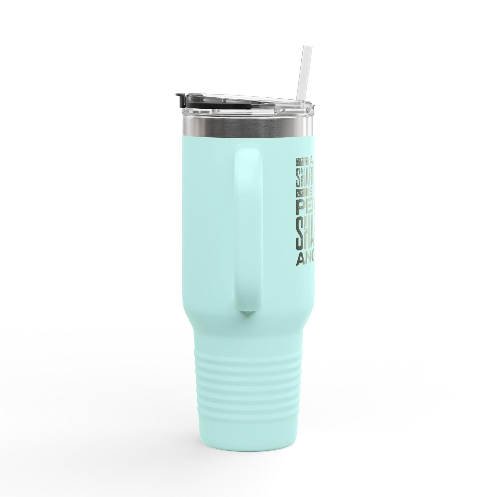 "As Iron Sharpeneth Iron So One Person Sharpens Another" Unisex Insulated Travel Mug, 40oz - The Shield of Light