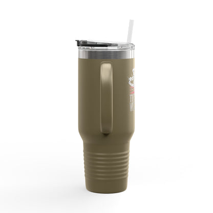 "Thorns & Victory" Unisex Insulated Travel Mug, 40oz - The Shield of Light