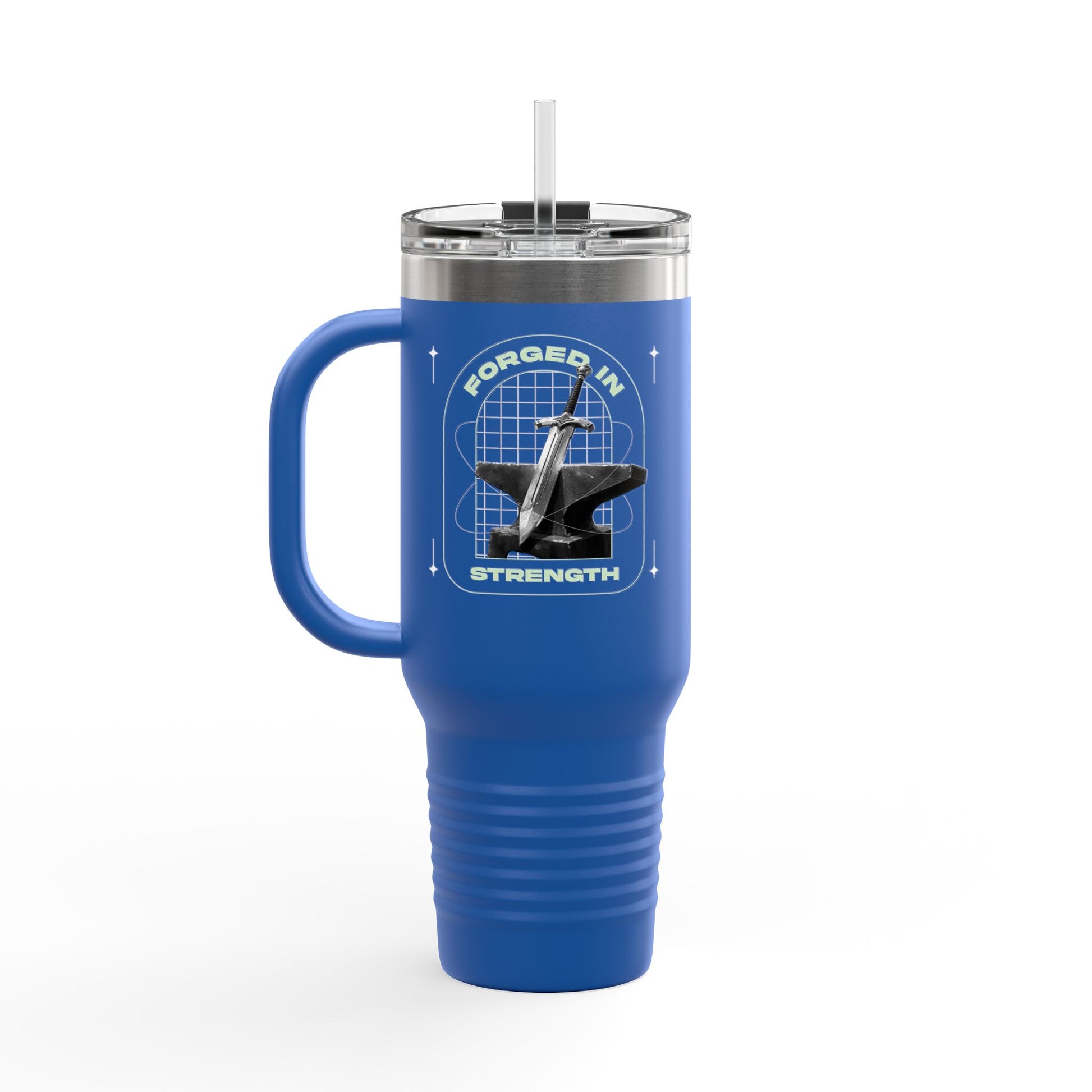 "Forged In Strength" Unisex Insulated Travel Mug, 40oz - The Shield of Light