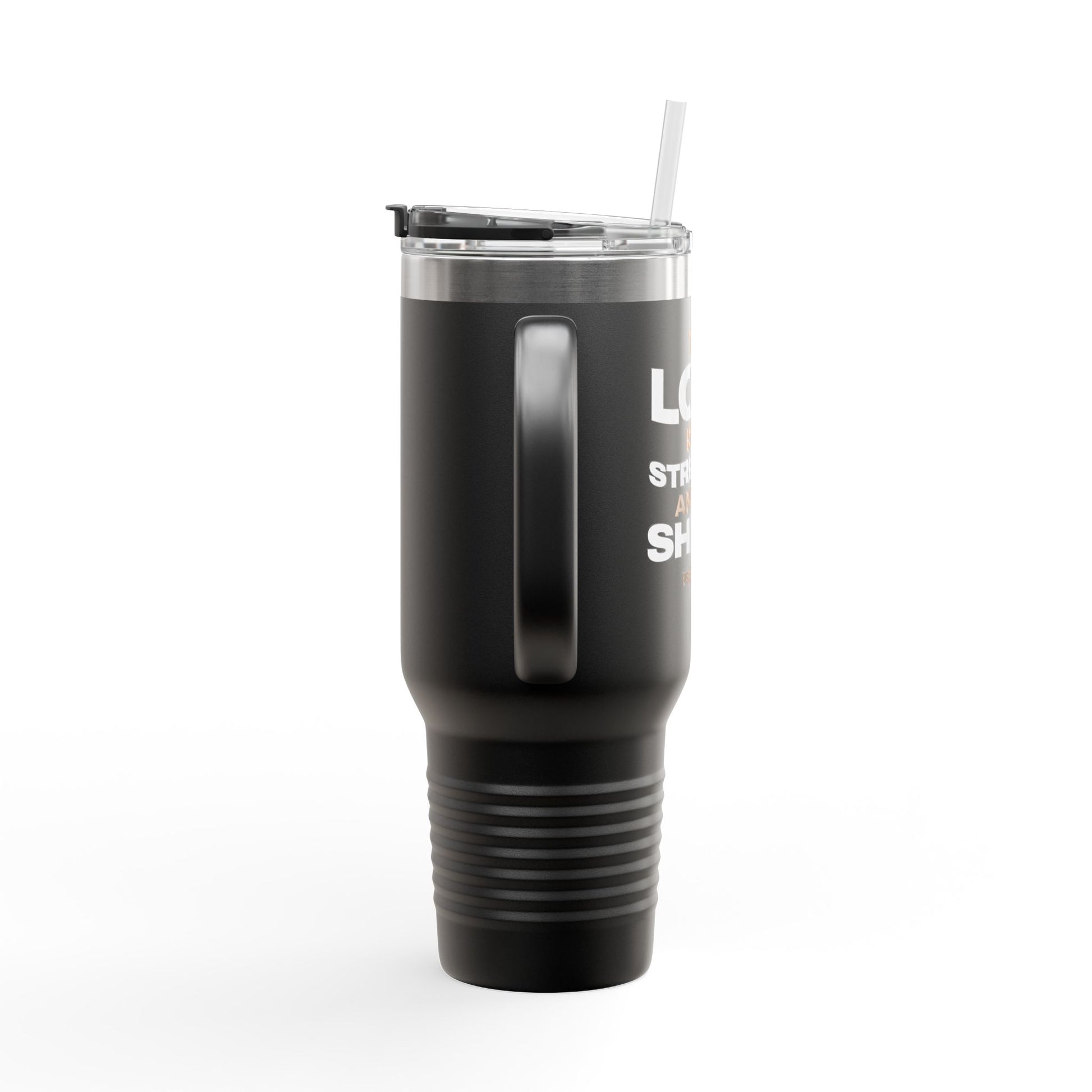 "The Lord Is My Strength and My Shield Psalm 28:7" Unisex Insulated Travel Mug, 40oz - The Shield of Light
