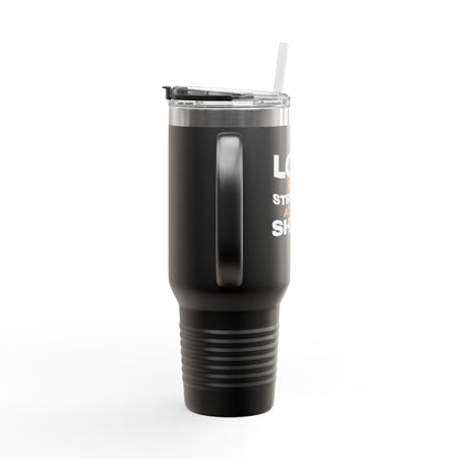 "The Lord Is My Strength and My Shield Psalm 28:7" Unisex Insulated Travel Mug, 40oz - The Shield of Light