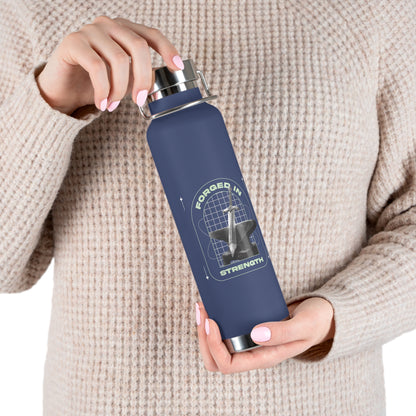 "Forged In Strength" Unisex Inspirational Copper Vacuum Insulated Bottle - 22oz - The Shield of Light
