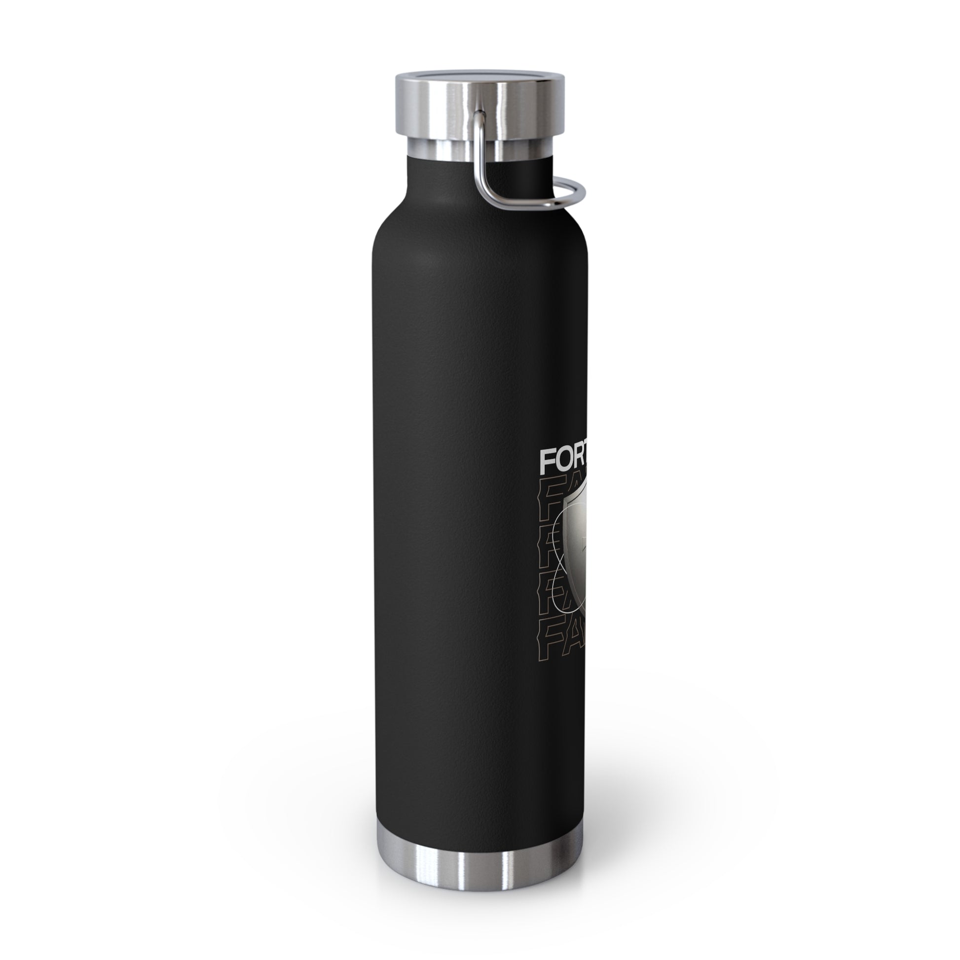 "Fortified In Faith " Unisex Inspirational Copper Vacuum Insulated Bottle - 22oz - The Shield of Light