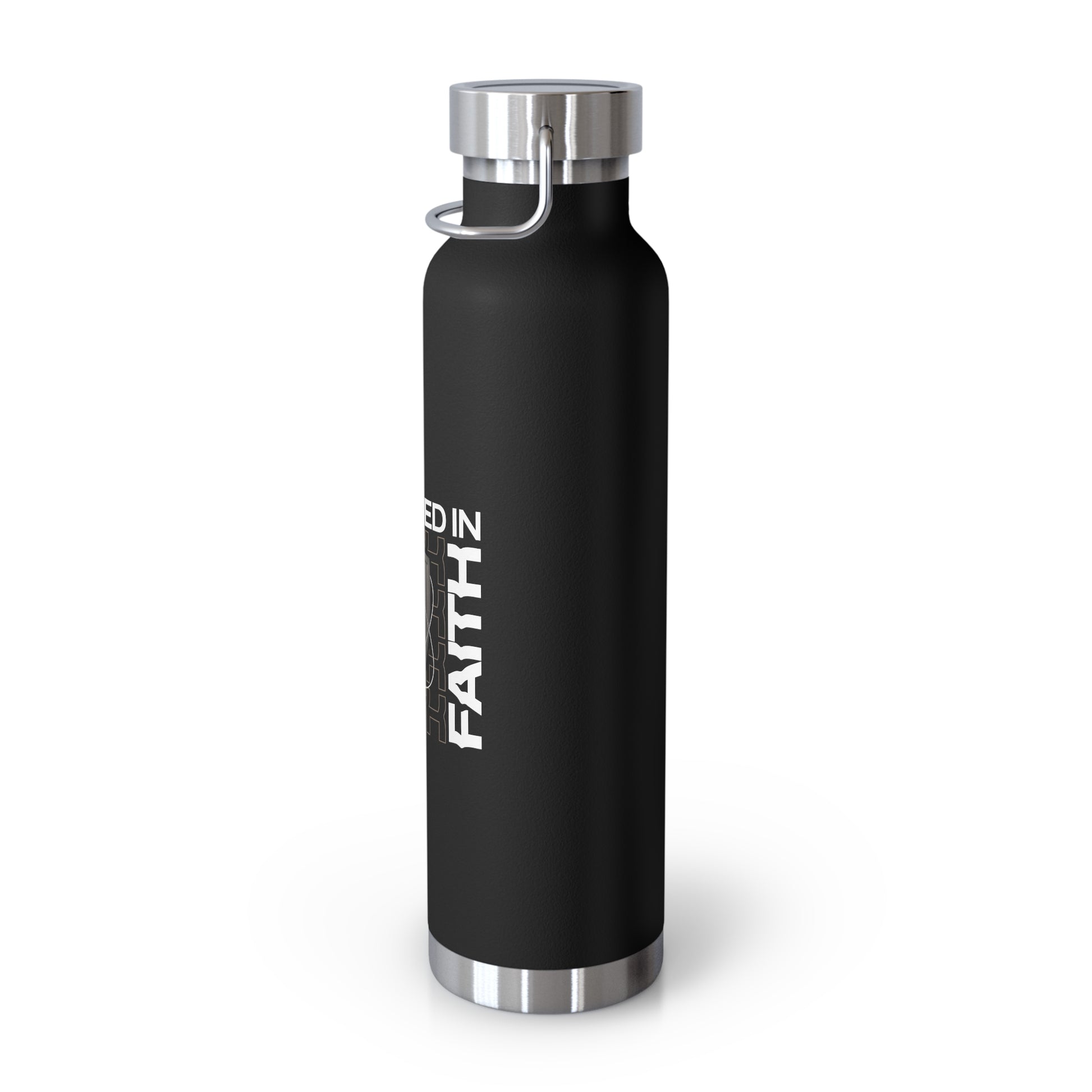 "Fortified In Faith " Unisex Inspirational Copper Vacuum Insulated Bottle - 22oz - The Shield of Light