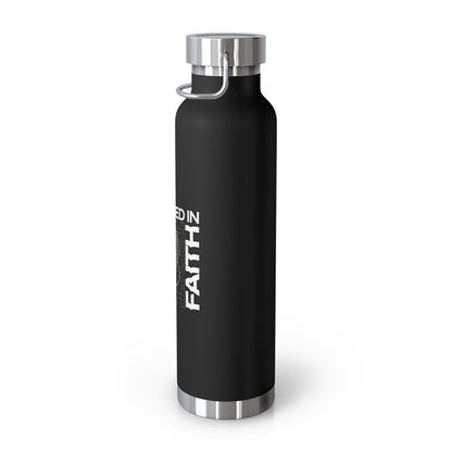 "Fortified In Faith " Unisex Inspirational Copper Vacuum Insulated Bottle - 22oz - The Shield of Light