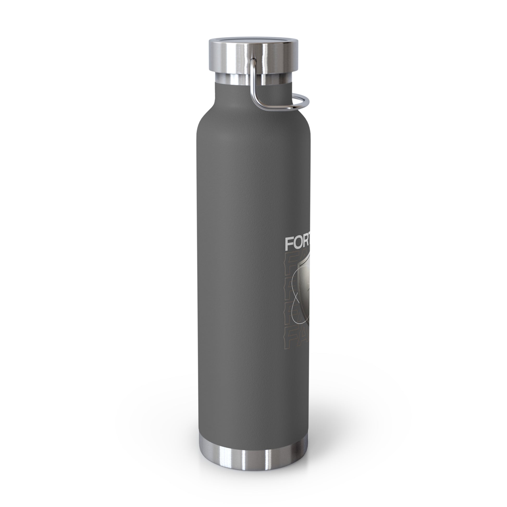 "Fortified In Faith " Unisex Inspirational Copper Vacuum Insulated Bottle - 22oz - The Shield of Light